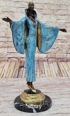Art Nouveau Deco Bronze Mode Français Danseuse Flapper Statue Sculpture J. Erte
