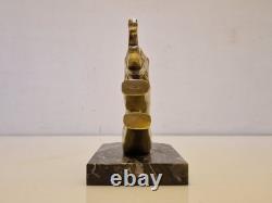 Art déco Paire de serre livres éléphants Bronze doré et pierre années 30's