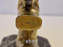 Art déco Paire de serre livres éléphants Bronze doré et pierre années 30's