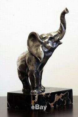 Art déco serres livres éléphants bronze par louis fontinelle