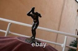 Athlete en bronze par F. Cogné, art deco, cachet fondeur, C. Valsuani, H24cm, P1,4kg