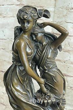 Auguste Moreau Mère `S Jour Cadeau Bronze Sculpture Art Déco Marbre Base Nr
