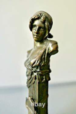 Authentique Bronze Art Nouveau Napolitaine Jolie Patine Époque 1900