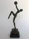 Authentique Ancienne Sculpture Femme Danseuse Bronze Art Déco Leverrier Fayral