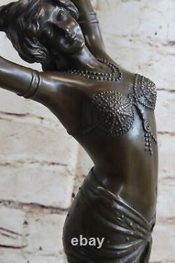 Autrichien Vienne Art Déco Bronze Figurine A. Leonard Chair Danseuse Figure