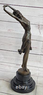 Autrichien Vienne Art Déco Bronze Figurine Colinet Nu Danseuse Sculpture Solde