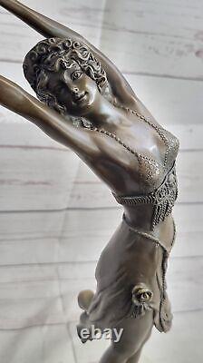 Autrichien Vienne Art Déco Bronze Figurine Colinet Nu Danseuse Sculpture Solde
