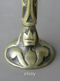 Avantgardiste deb 20° PIED DE LAMPE / BOUGEOIR bronze ART NOUVEAU / ART DECO