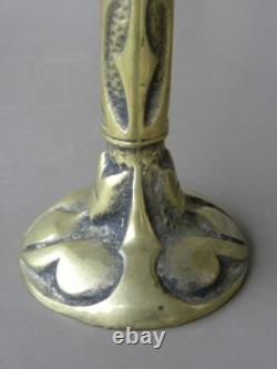 Avantgardiste deb 20° PIED DE LAMPE / BOUGEOIR bronze ART NOUVEAU / ART DECO