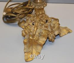 -BOUGEOIR BRONZE ART NOUVEAU Monté en PIED de LAMPE (réversible) déco D