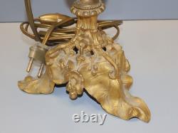 -BOUGEOIR BRONZE ART NOUVEAU Monté en PIED de LAMPE (réversible) déco D