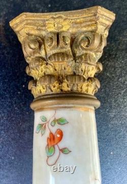 BOUGEOIR en BRONZE et PORCELAINE PROBABLEMENT SEVRES 19 EME SIÈCLES