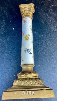 BOUGEOIR en BRONZE et PORCELAINE PROBABLEMENT SEVRES 19 EME SIÈCLES