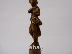 Baguier céramique Femme bronze Art déco (19771)