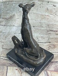 Beau, Art Déco Décor Bronze Sculpture Whippit Chien Lévrier Artwork