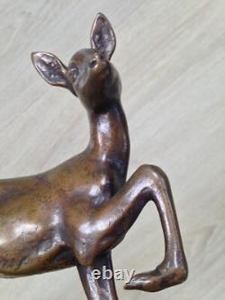 Belle biche bronze socle marbre XXème ART DECO