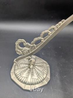 Belle lampe de piano notaire banquier art déco en bronze nickelé 1930 moderniste