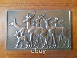 Boîte Art Déco. Plaque en bronze F. THENOT