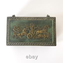 Boîte en bronze signée Max Le Verrier Art déco Bas-relief Antique 1930s