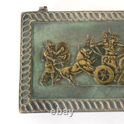 Boîte en bronze signée Max Le Verrier Art déco Bas-relief Antique 1930s