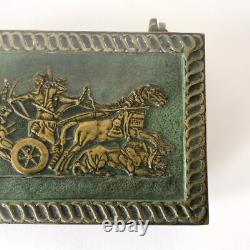 Boîte en bronze signée Max Le Verrier Art déco Bas-relief Antique 1930s