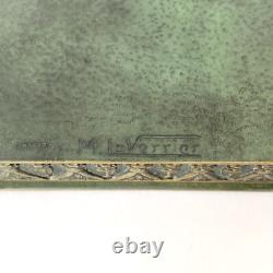 Boîte en bronze signée Max Le Verrier Art déco Bas-relief Antique 1930s