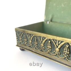 Boîte en bronze signée Max Le Verrier Art déco Bas-relief Antique 1930s
