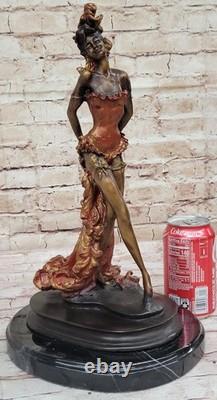 Broadway Drama Theatre Danseuse Art Déco Vintage Jazz Bronze Statue Cadeau