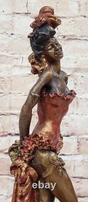 Broadway Drama Theatre Danseuse Art Déco Vintage Jazz Bronze Statue Cadeau