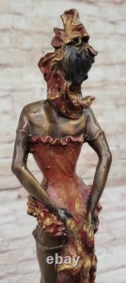 Broadway Drama Theatre Danseuse Art Déco Vintage Jazz Bronze Statue Cadeau