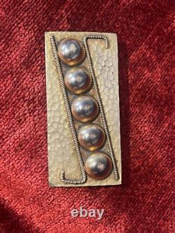 Broche bronze doré style Art Déco bijour d'artiste métal martelé design XXème