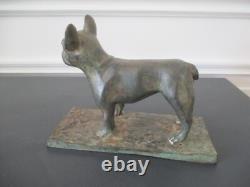 Bronze Animalier Chien Bouledogue Art Deco Signe Pierre Chenet