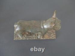 Bronze Animalier Chien Bouledogue Art Deco Signe Pierre Chenet