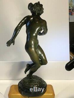 Bronze Art Déco Danseuse sur un pied signée E Cavacos (1885-1976)