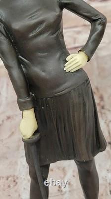 Bronze Art Déco Fonte Fencer Avec Figurine Sculpture Domestique Décoration