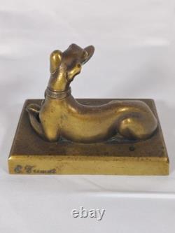 Bronze Art Déco Lévrier / Levrette Style Frémiet XXe siècle