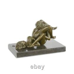 Bronze Marbre Moderne Art Deco Statue Sculpture Nue Erotique Femme Duo DSEC-26