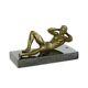 Bronze Marbre Moderne Art Deco Statue Sculpture Pose Nu Erotique Homme Dsec-19