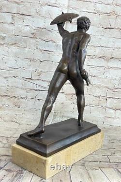 Bronze Marbre Statue Romain Militaire Guerrier Guerre Art Déco Sculpture Décor