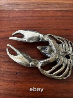 Bronze Massif Presse-Papier Homard Début XXe 14cm Sculpture Crustacé Art Déco