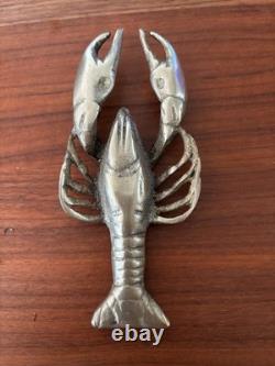 Bronze Massif Presse-Papier Homard Début XXe 14cm Sculpture Crustacé Art Déco