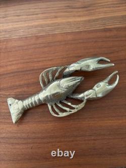 Bronze Massif Presse-Papier Homard Début XXe 14cm Sculpture Crustacé Art Déco