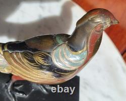 Bronze / Régule Art Déco Faisan polychrome signé URIANO attribué UGO CIPRIANI