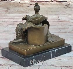 Bronze Romain Fortuna Signe de Chance Argent Sculpture Statue Art Déco Solde