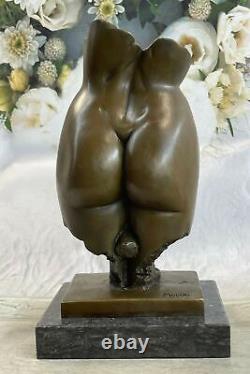 Bronze Sculpture Art Déco Édition Limitée Chair Femme Érotique Torse Et Main Art