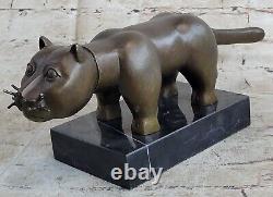 Bronze Sculpture Par Botero Chat Félin Animal Art Déco Statue Figurine