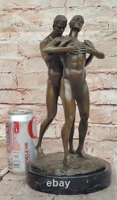 Bronze Statue Mâle Chair Fonte Bodybuilder Musculaire Art Déco Figurine Solde