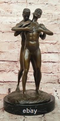 Bronze Statue Mâle Chair Fonte Bodybuilder Musculaire Art Déco Figurine Solde