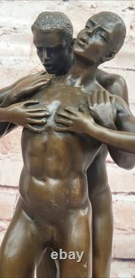 Bronze Statue Mâle Chair Fonte Bodybuilder Musculaire Art Déco Figurine Solde