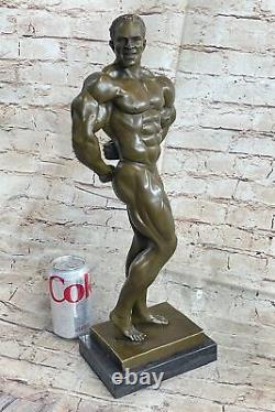 Bronze Statue Mâle Chair Gay Intérêt Bodybuilder Musculaire Art Déco Figurine